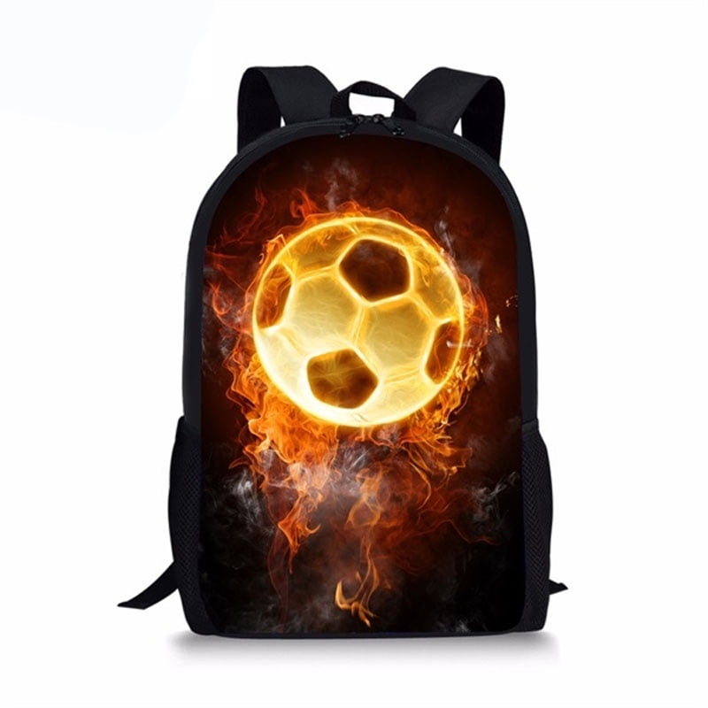 Soccer Printed Book Bag Football Sport Backpack Teenager Daily Storage ...