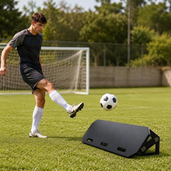 Soccer Rebounder Board, HDPE material, 3 adjustable angles, 1000 x 300 mm, portable soccer practice wall for kick back training