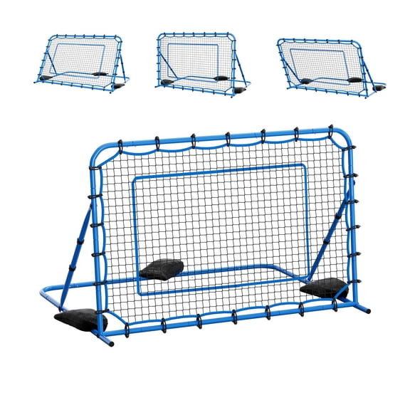 Soccer Rebounder Net 6x4 ft, Quick-Switch Angle for Passing Practice, Heavy Iron Frame & PE Net, Easy Setup Ball Training for Teens & Adults