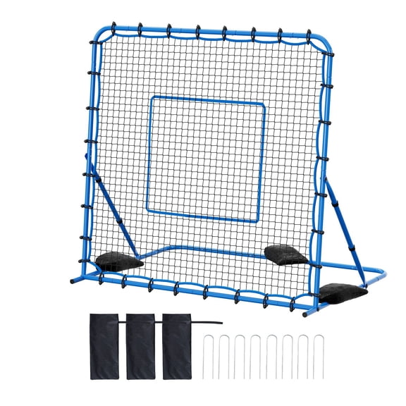 Soccer Rebounder Net 7 x 6 ft, Heavy Adjustable Angle Soccer Goal Rebounder for Passing & Control Practice, Steel Frame