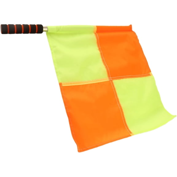 Soccer Referee Flags 2 Pieces Linesman Flag Set With Foam Handles High Visibility Checkered Sports Training Accessories Storage Bag