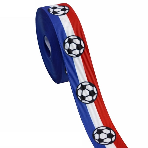 Soccer Ribbon with Countries Flags Grosgrain Ribbon for Gift Wrapping Cheer Decorations DIY Bows Party Supplies Football Fan Packaging