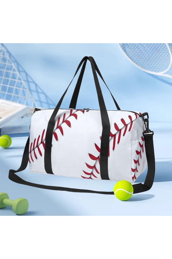 Soccer Rugby Print Travel Duffel Bag | Quilted Water-Resistant Nylon Sports Storage Bag | Multi-Pocket Yoga Gym Bag for Outdoor Travel