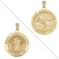 thumbnail image 1 of Soccer - Saint Christopher Doubledside Sports Religious Medal 3/4 Inch Solid 14K Yellow Gold, 1 of 1