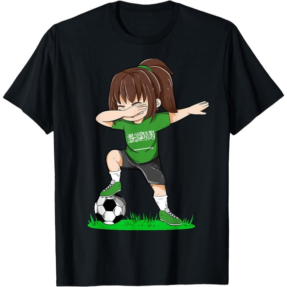 Soccer Saudi Arabia Jersey Shirt Flag Football Girls Dab T-Shirt, Vintage Birthday Gift