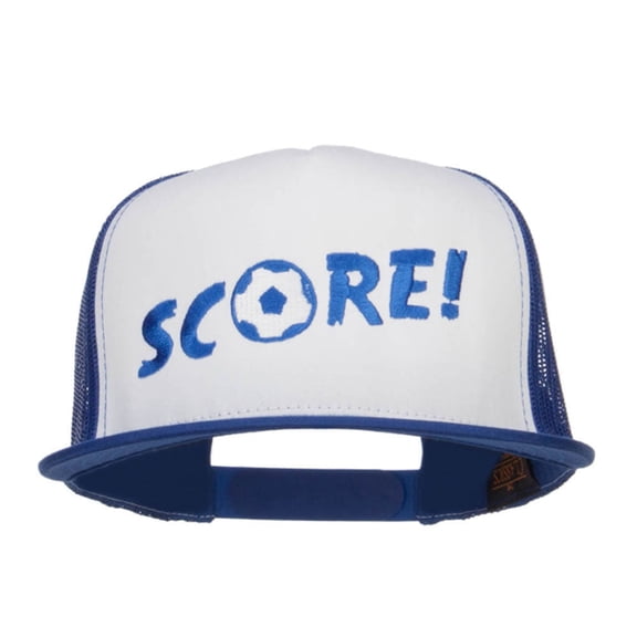 Soccer Score Embroidered Classic Trucker Cap - Royal OSFM