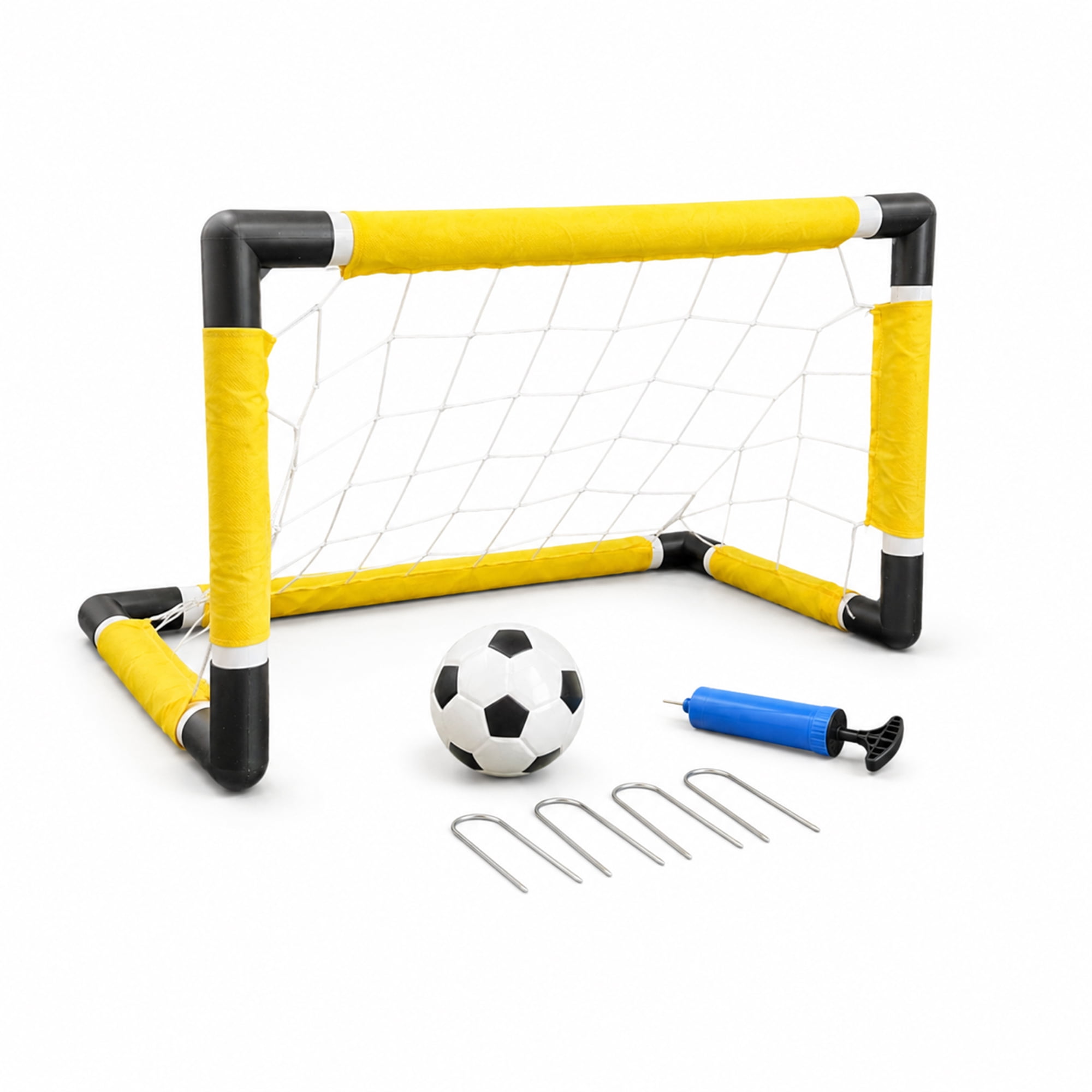 Kids Soccer Goal Set with Ball, Pump & Anchors, Portable 28-Inch Backyard Soccer Net Toy for Toddlers and Young Kids, Indoor Outdoor Sports Play Set