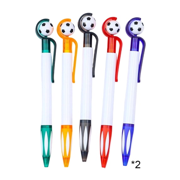 Soccer Shape Ballpoint Pens, Novelty Soccer Themed Ballpoint Pens, 5 Colors Available Writing Pens for Soccer Fans Party Decorations Daily Writing Gifting