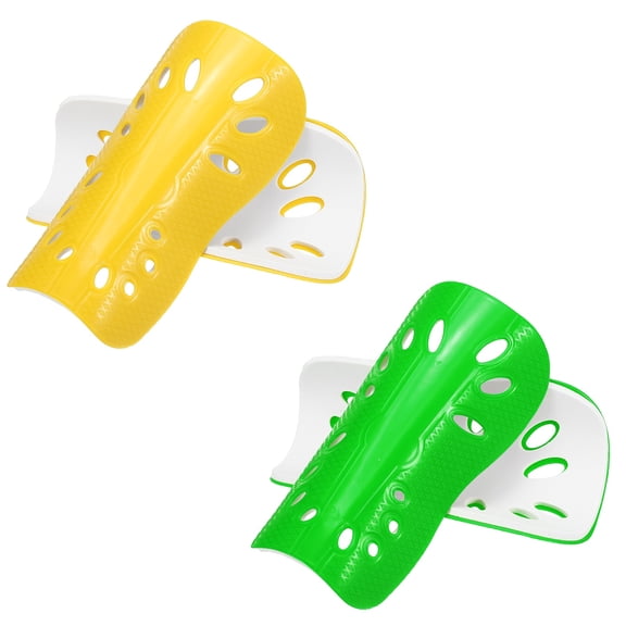 Soccer Shin Guards, Breathable Shin Pads Calf Protective Gear for Soccer Football Training S & 2 Pack & Yellow/Green