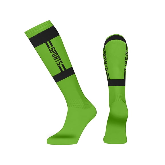 Soccer Shin Guards for Kids Youth, Shin Pads and Long Soccer Socks for 3-15 Years Old Boys Girls Toddler Children Teenagers, Soccer Equipment for Football Games Fluorescent Green