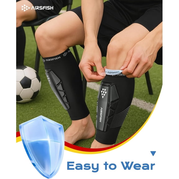 Soccer Shin Guards Kids Youth, Ski Shin Protector for Boys Girls Men Women, Shin Pads Defender, Lightweight Calf Protective Gear, Breathable Canilleras de Futbol para Nios