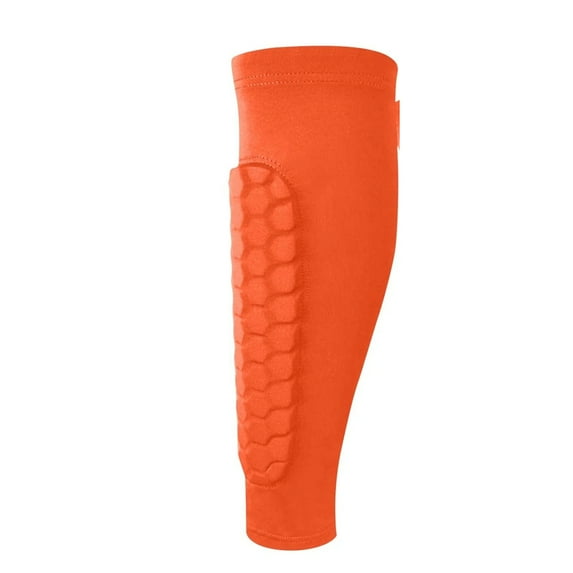 Soccer Shin Guards Shin Pads for Adult, Lightweight Calf Protective Gear for Football Soccer Orange M