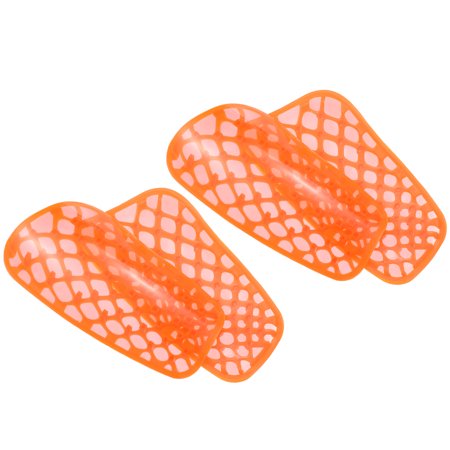 Soccer Shin Guards Size S Cushion Protection Calf Protective Gear Pads for Sport, Orange, 2 Pair