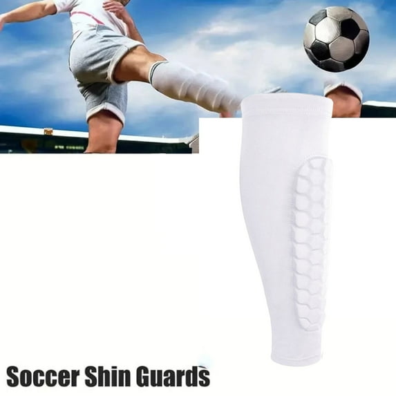 Soccer Shin Guards Sleeves Socks, Calf Compression Sleeve with Honeycomb Pads, Leg Carf Protective Gear Reduce Shock for Wrestling Football Volleyball Baseball Sport