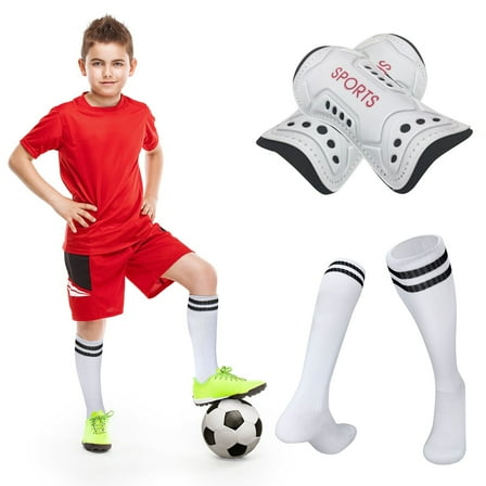 Soccer Shin Guards for Youth Kids Toddler, Protective Soccer Shin Pads & Sleeves Equipment - Football Gear for 3 -12 Children Teens Boys Girls Zebra M