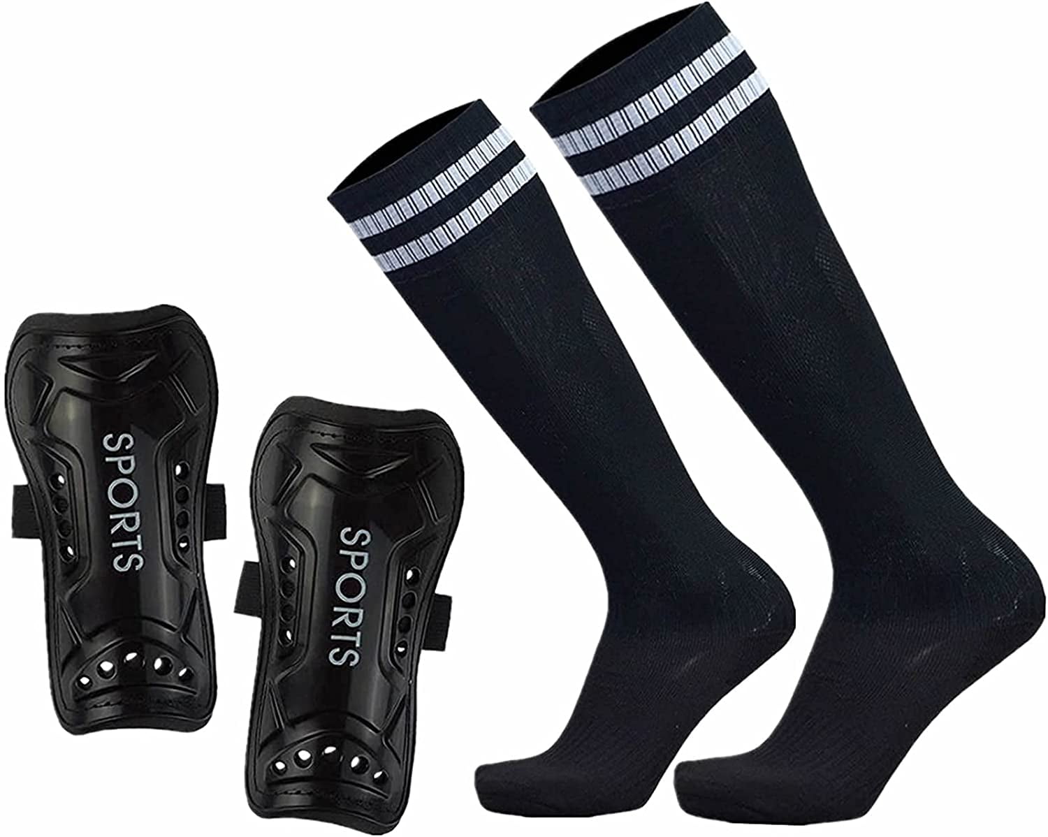 JXR Sport Youth Soccer Shin Guards, Protective Pads & Sleeves for Kids ...