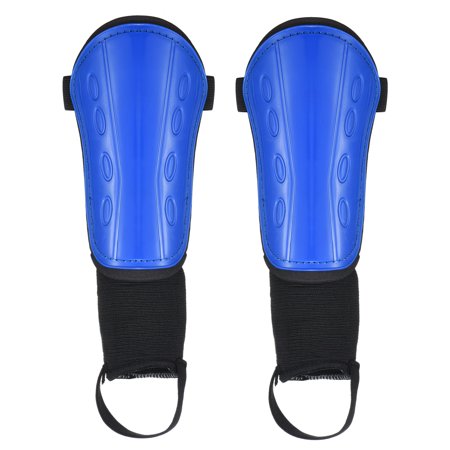 Soccer Shin Guards with Ankle Support, L EVA Cushion Protection Calf Protective Gear Pads, Blue, 1 Pair
