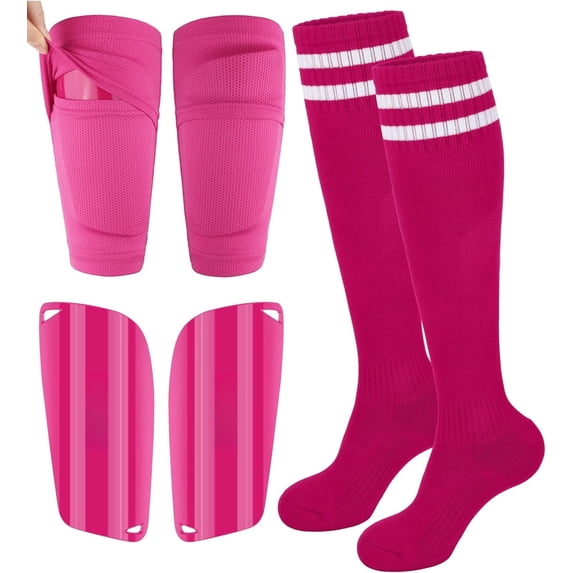 Soccer Shin Guards with Sleeves and Socks Set Youth Shin Pads Long Socks for 3-12 Boys Girls Lightweight Soccer Equipment