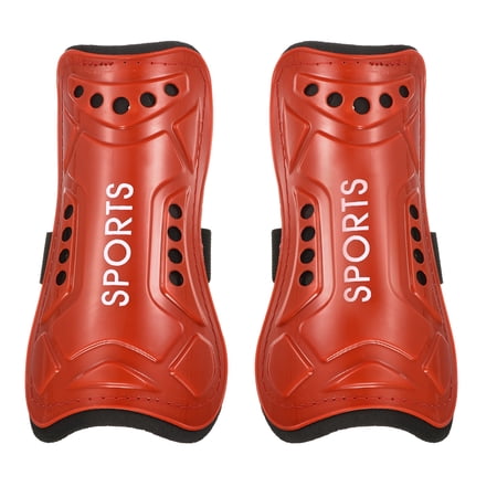 Soccer Shin Pads Size L, 2 Pack Breathable Sport Guard for Adult, Red