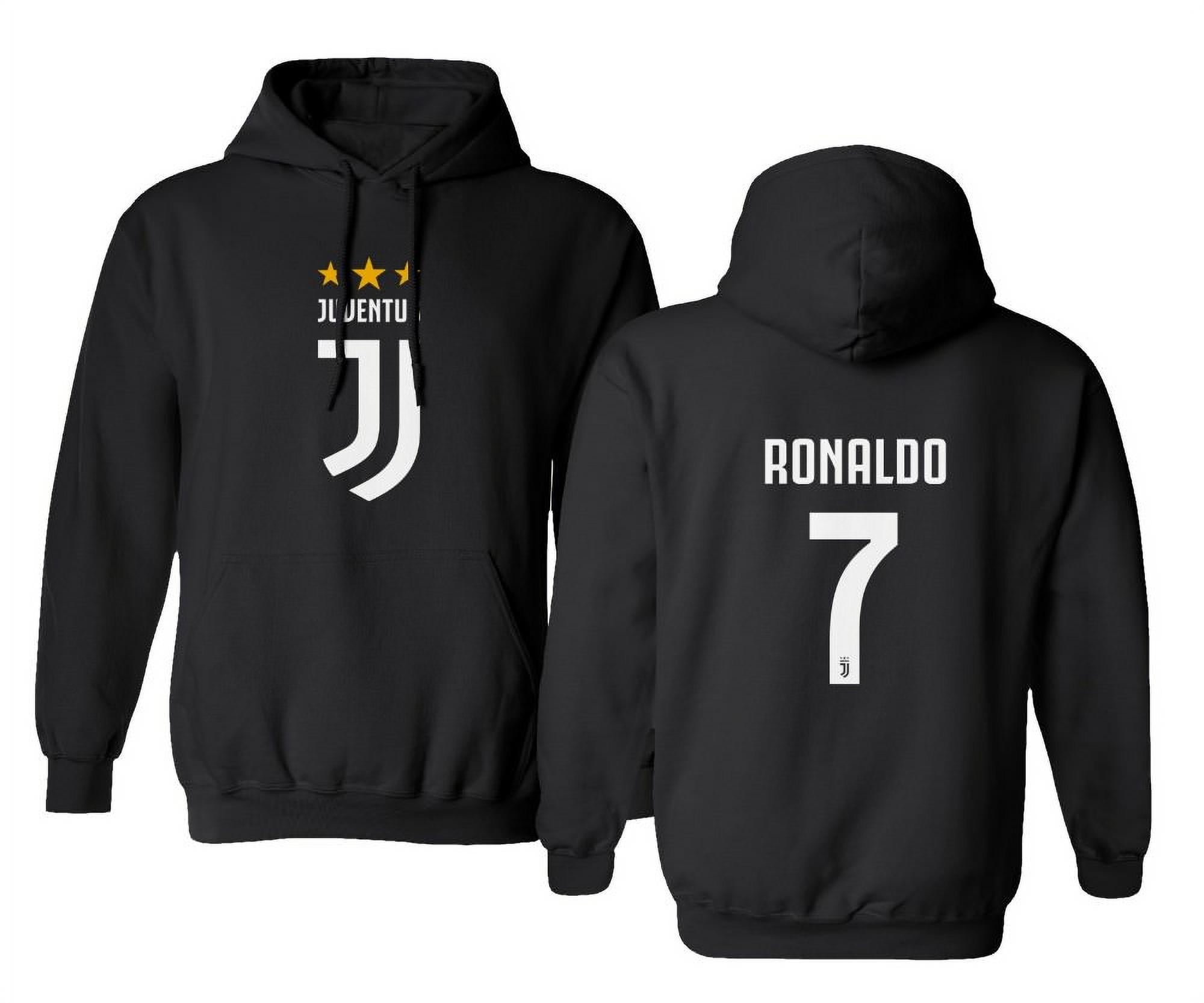 Soccer Shirt #7 Ronaldo CR7 Cristiano Juve Boys Girls Youth Hooded  Sweatshirt (Black, Youth Small)