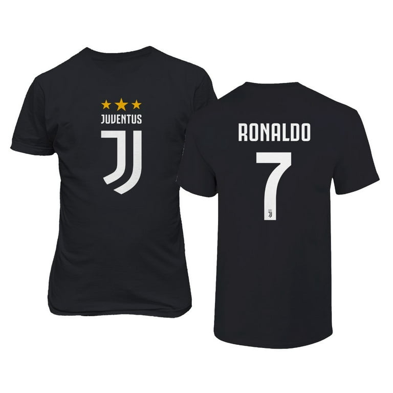 Ronaldo CR7 Cristiano Juve Kids Soccer Jersey, Youth Small Black T