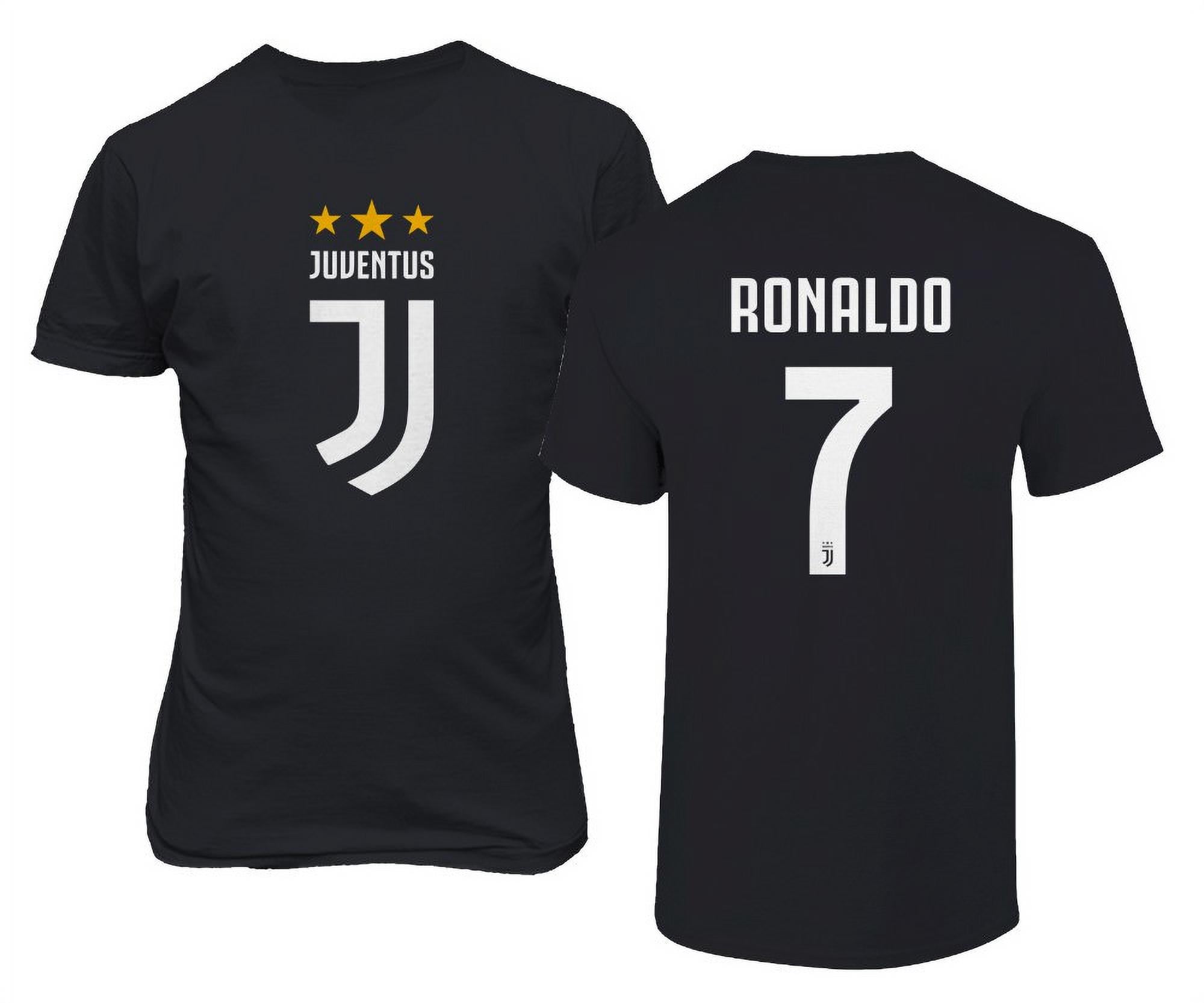 Soccer Shirt #7 Ronaldo CR7 Cristiano Juve Boys Girls Youth T-Shirt (Black,  Youth X-Large) 