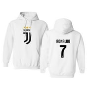 SMART ZONE Soccer Shirt #7 Ronaldo CR7 Cristiano Juve Boys Girls Youth Hooded Sweatshirt (Royal, Youth Small)