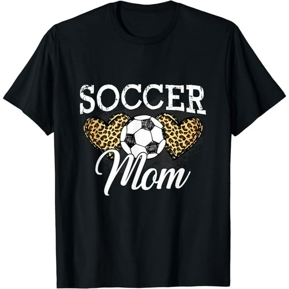 Soccer Shirt Mom Mother Leopard Soccer Mom T-Shirt