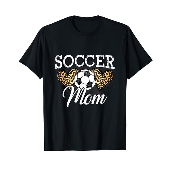 Soccer Shirt Mom Mother Leopard Soccer Mom T-Shirt