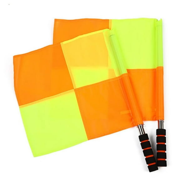 Soccer Side Referrer Equipment Linesman Offside Flags - 2 pcs (Big Square),14 x14 Inches