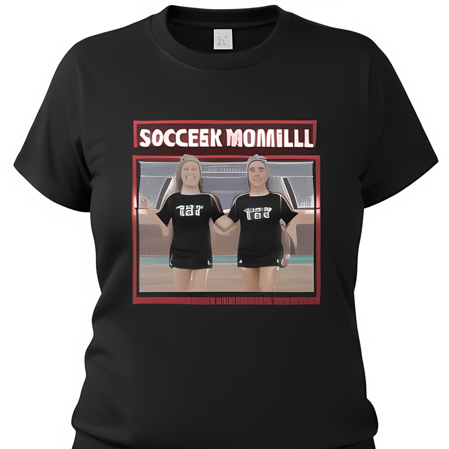 Soccer Sisters Cover TShirt Two Female Players Posing on Field