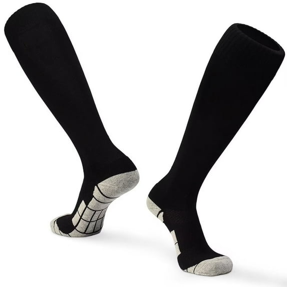 Soccer Socks 2 Pairs- Team Sports Baseball Football Socks Knee High Athletic Socks for Kids Youth Adult Size S-XL
