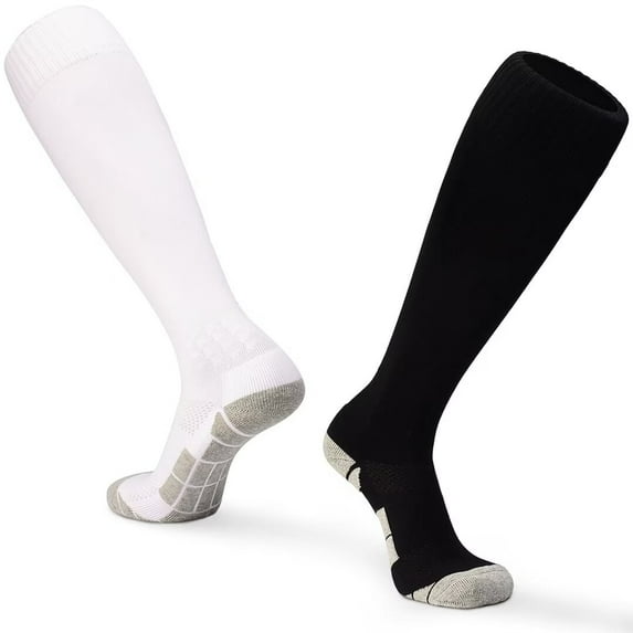 Soccer Socks 2 Pairs- Team Sports Baseball Football Socks Knee High Athletic Socks for Kids Youth Adult Size S-XL