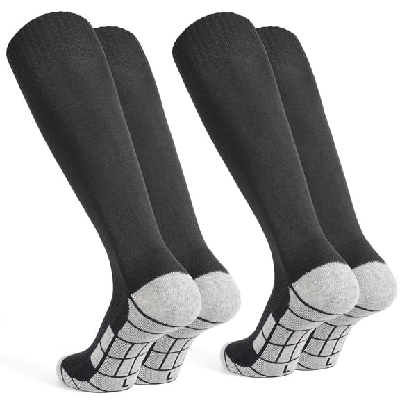 Soccer Socks 2 Pairs- Team Sports Baseball Football Socks Knee High Athletic Socks for Kids Youth Adult Size S-XL