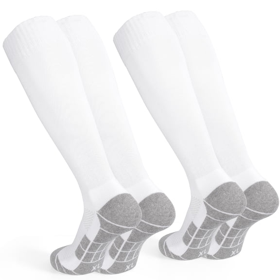 Soccer Socks 2 Pairs- Team Sports Baseball Football Socks Knee High Athletic Socks for Kids Youth Adult Size S-XL