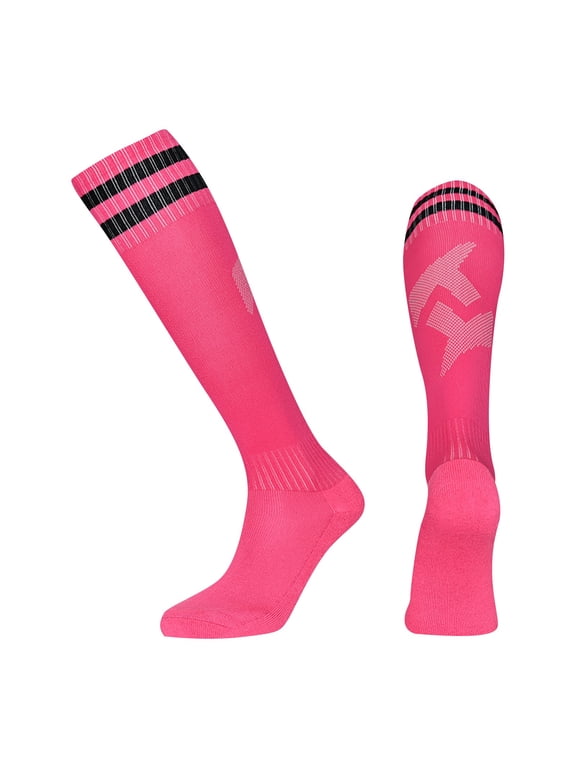 Soccer Socks For Children Mesh Breathable Sweat-absorbent Crew Socks Knee-High Casual Soft Sports Running Sock 1 PC Hot Pink One Size