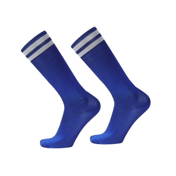 Soccer Socks For Children Striped Sweat-absorbent Crew Socks Knee-High Casual Soft Sports Running Sock 1 PC Blue One Size