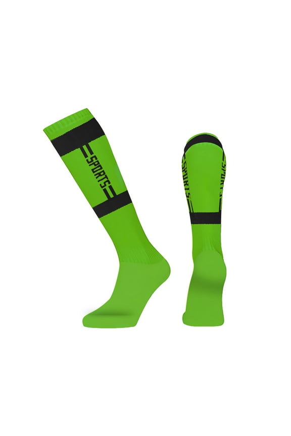 Soccer Socks Team Sport Knee High Socks For Adult, Professional Design for Football and Training - Color Fluorescent Green, One Size