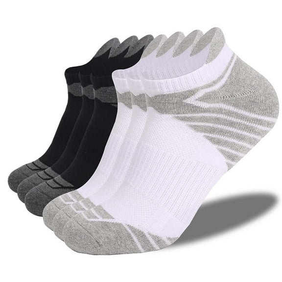 Soccer Socks Women 6 Pairs Men Women Athletic Ankle Socks Thick Cushion Low Cut Comfortable Breathable Socks Water Socks for Women Clear L