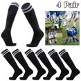thumbnail image 1 of Soccer Socks Youth Knee High 4 Pack, Elbourn Sports Socks Cotton for Baseball/Soccer/Lacrosse, 1 of 9
