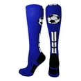 thumbnail image 1 of Soccer Socks with Soccer Ball Logo Over the Calf (Royal/Black/White, Large), 1 of 2