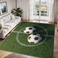 thumbnail image 1 of Soccer Sport Area Rug, Kids Football Pattern Carpet, Washable Non Slip Low Pile Soft Thin, Living Room Bedroom Home Decor Mat 3x5ft, 1 of 8