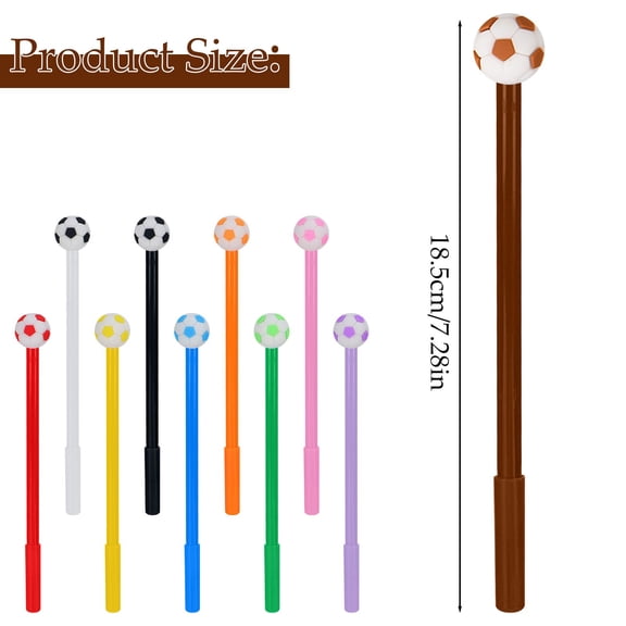Soccer Sport Straight Bar Ink Pen, Brown 1pc, Retro Sport Pen for Office Draft & Daily Sports Theme Writing Tasks