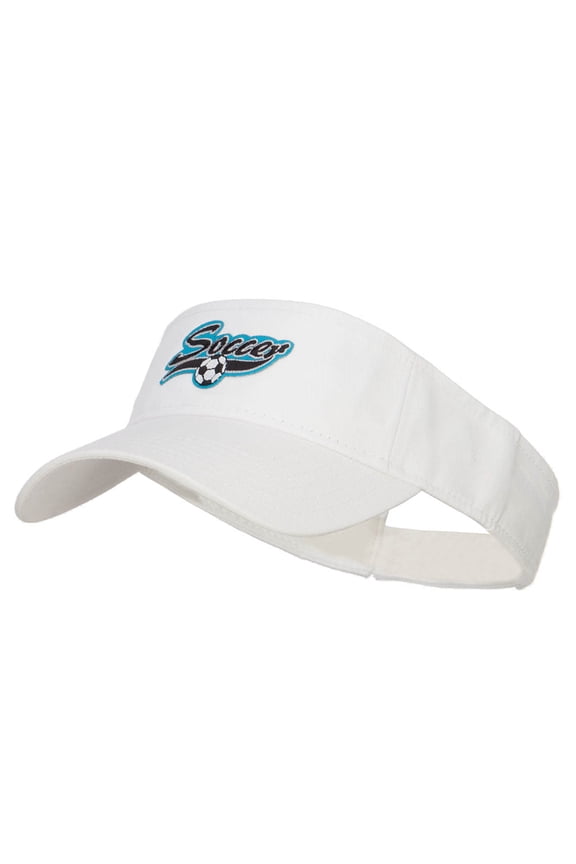 Soccer Sports Patched Sun Visor - White OSFM