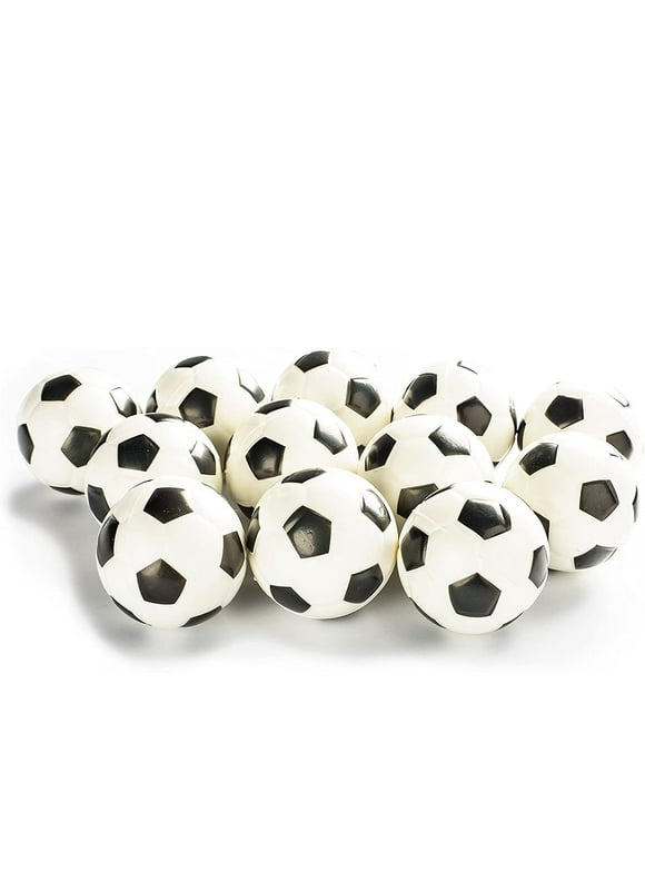 Soccer Sports Stress Balls Bulk Pack of 12 Relaxable 2" Stress Relief Soccer Squeeze Balls