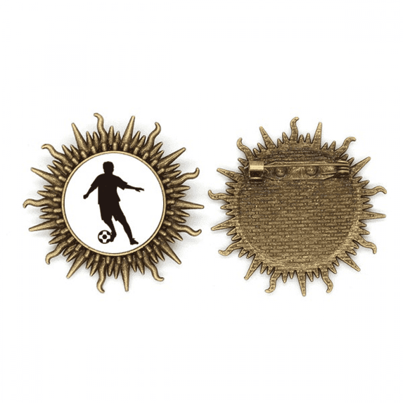 Soccer Sports football FOutline Metall Sonne Brosche Haken Pin