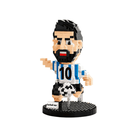 Soccer Star Building Blocks, 3D Soccer Legend Micro Bricks Figure DIY Model Kit, Creative Decor Gift for Soccer Fans Display in Desktop Home Office