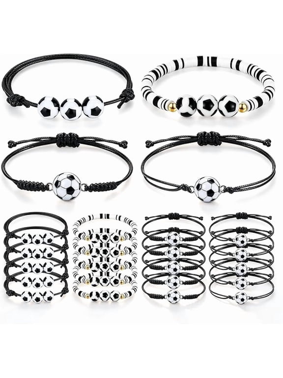 Soccer Stretch Bracelets Adjustable Inspirational Soccer Bracelets Bulk