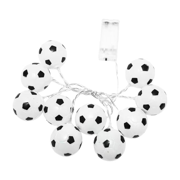 Soccer String Lights Warm White Led Decorative Light String 5 Foot Total Length Battery Operated Constant on Mode Sport Themed Fairy Lights Bedroom Dorm Man Cave Party Decor for