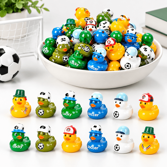 Soccer Style2-200 Mini Duck Figurines 210 Count Bulk for Party Favors and Decor
